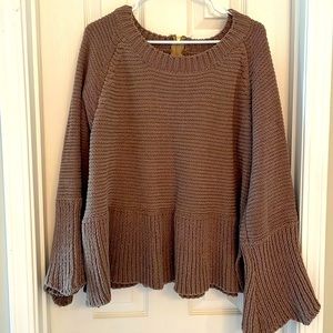 Adeline Clothing Crochet Sweater. Bell Sleeves. Size Large.